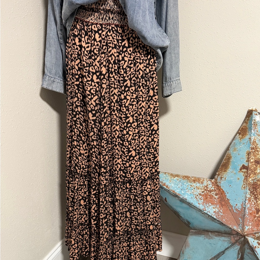 Leopard Print Maxi Skirt